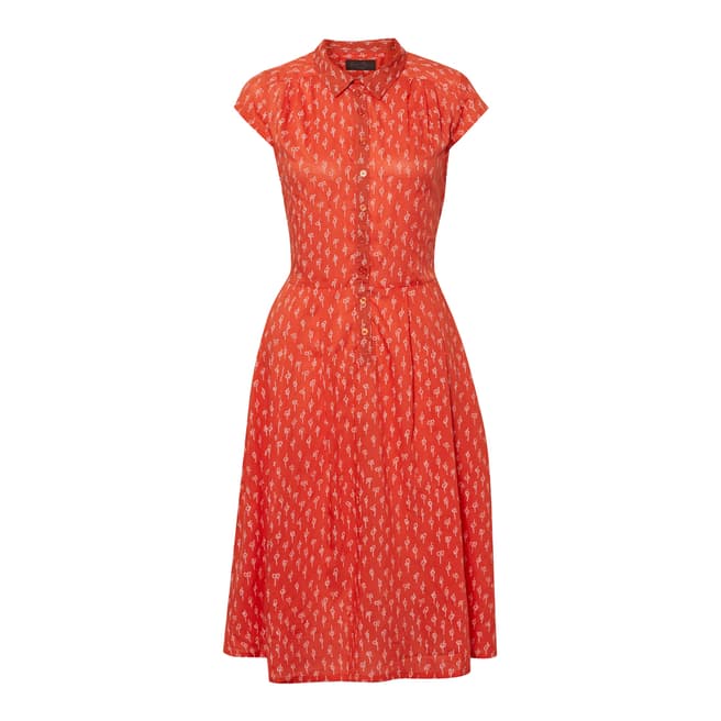 Great Plains Red/Cream Get Knotted Print Dress
