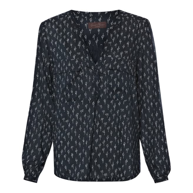 Great Plains Navy/Cream Get Knotted Print Shirt