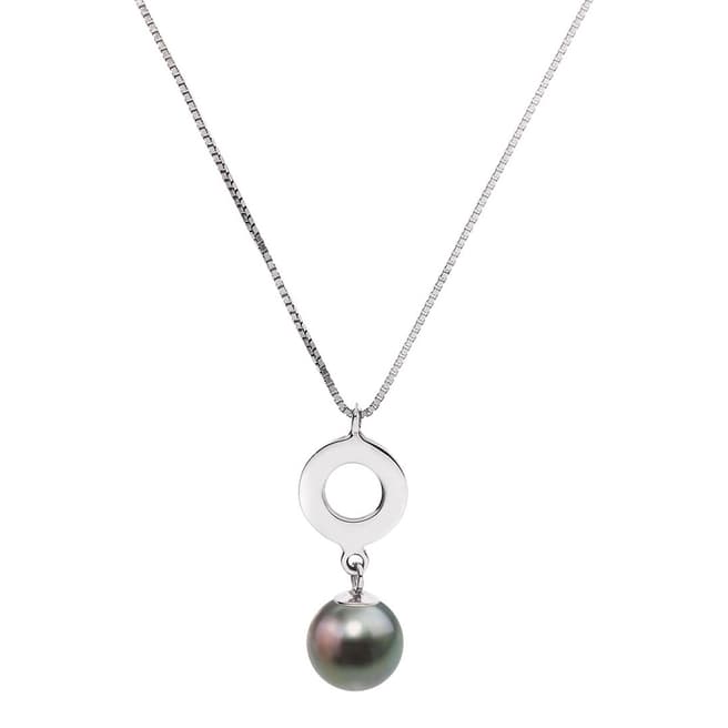 Just Pearl Grey/Silver Tahitian Cultured Pearl Circular Necklace 8mm