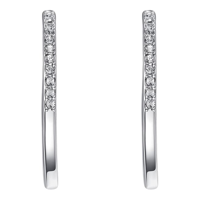 Lilly & Chloe Silver Swarovski Crystal Elements Cut Out Hoop Earrings