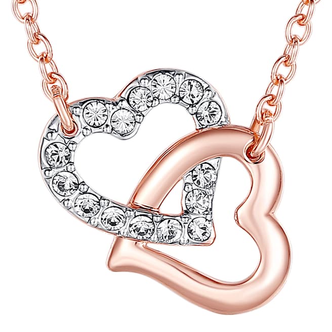 Lilly & Chloe Rose Gold Swarovski Crystal Heart Necklace