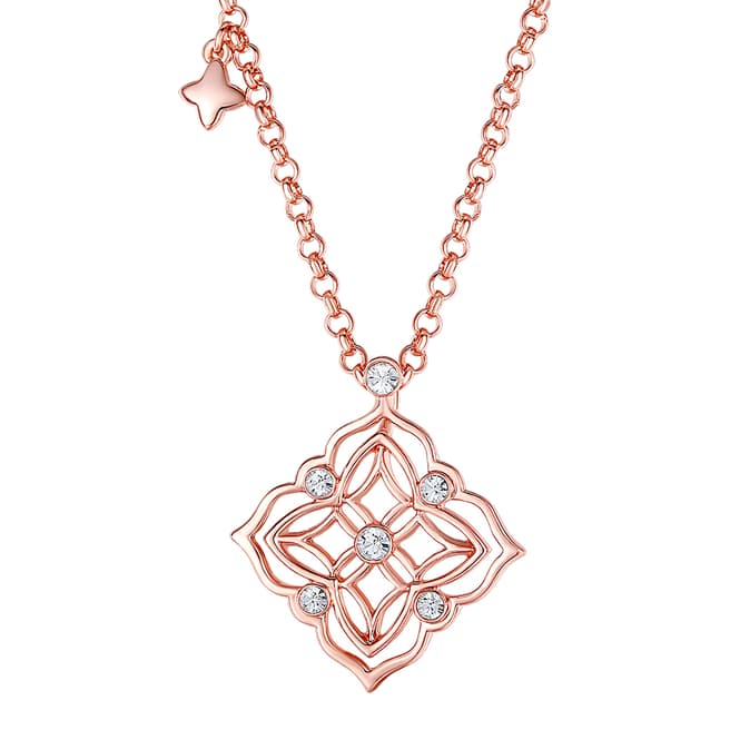 Lilly & Chloe Rose Gold Swarovski Crystal Elements Cut Out Necklace