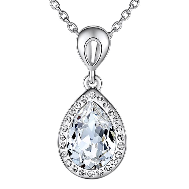 Lilly & Chloe Silver Swarovski Crystal Elements Drop Necklace
