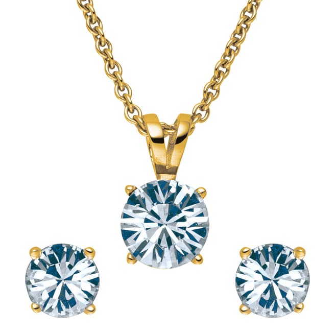Lilly & Chloe Gold Swarovski Elements Crystal Necklace/Earrings Set