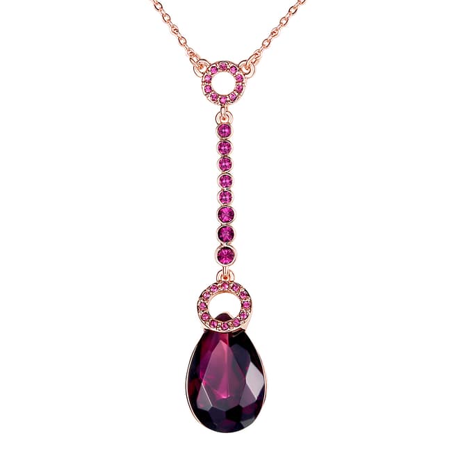 Lilly & Chloe Rose Gold/Pink Swarovski Crystal Pendant Necklace