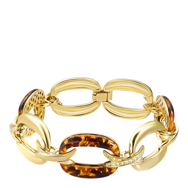 Saint Francis Crystals Gold Swarovski Crystal Elements Tortoise Shell Bracelet