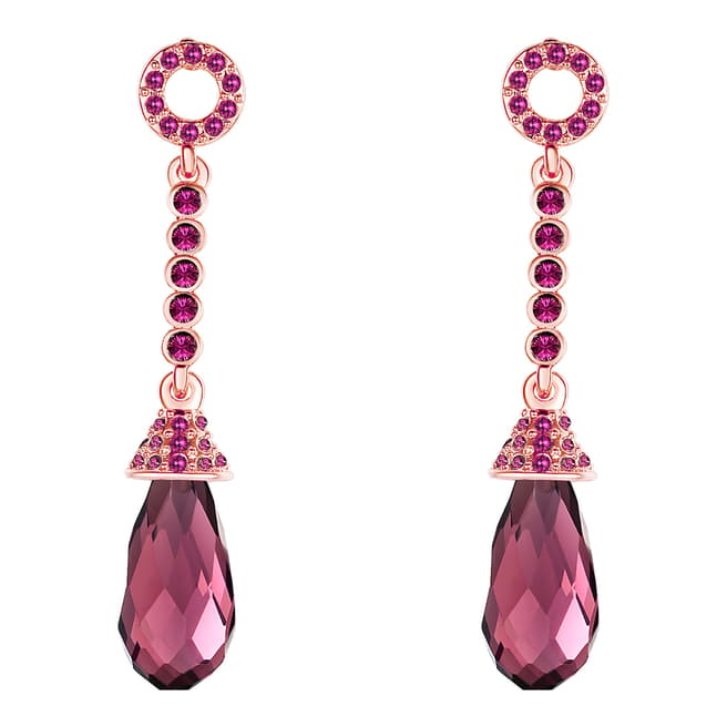 Lilly & Chloe Rose Gold/Pink Swarovski Crystal Elements Pendant Earrings