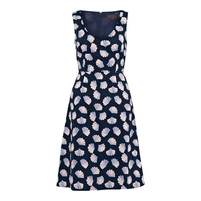 Great Plains Navy Shelly Printed A Line Cotton Dress