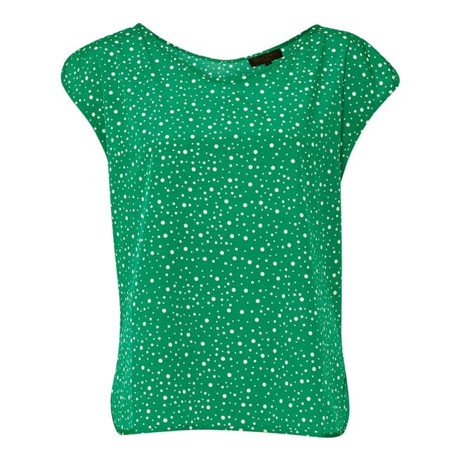 Great Plains Green/White Join The Dots Polka Dot Top