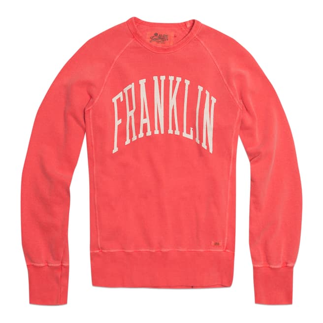 Franklin & Marshall Men's Red Classic Crew Neck Sweatshirt