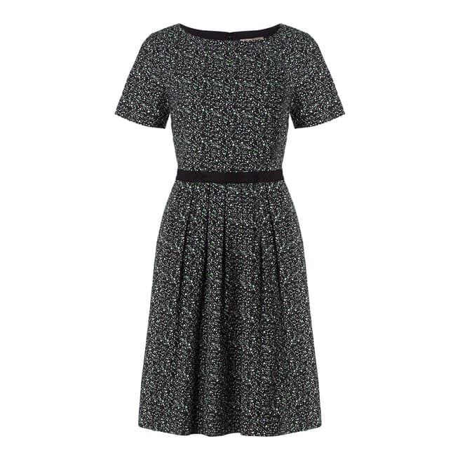 Jigsaw Black Tweed Print Cotton Dress