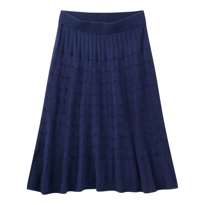 Pure Collection Navy Cashmere Knitted Skirt