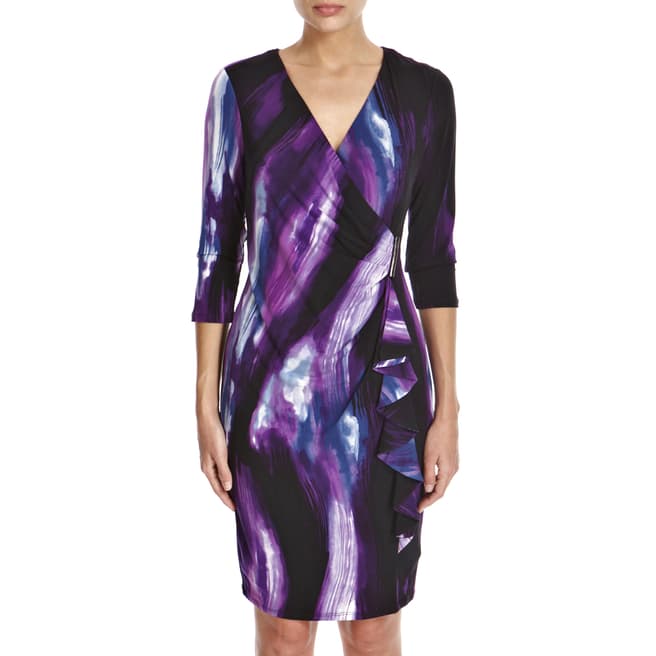 Planet Purple/Black Ruffle Jersey Dress