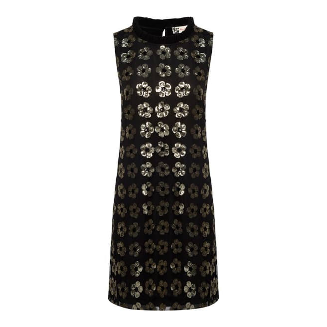 Boutique by Jaeger Black Floral Sequin Dress