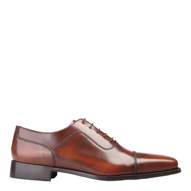 Rochas Brown Leather Driu Panel Oxford Shoes