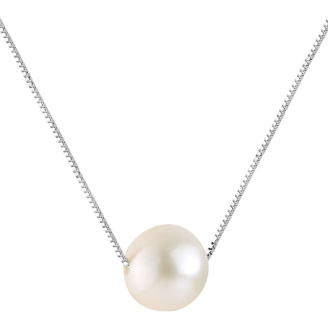 Atelier Pearls Silver/White Freshwater Pearl Necklace 9mm