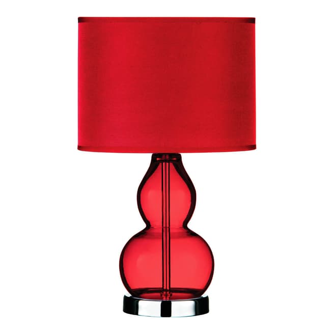 Fifty Five South Red Glass Ball/Chrome Base Table Lamp