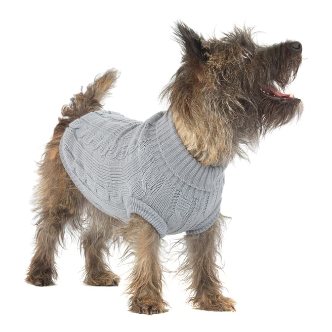 House Of Paws Grey Cable Knit Jumper