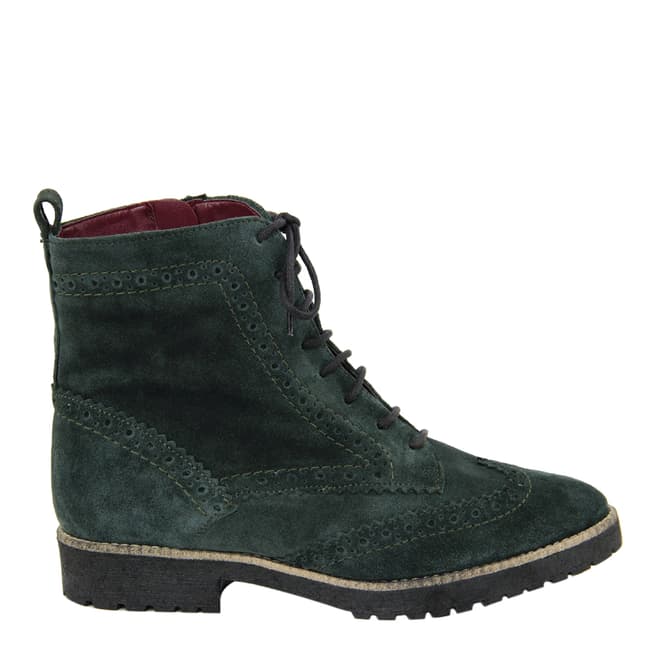 Eye Sea Green Leather Lace Ankle Boots