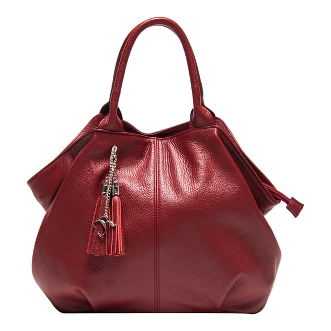 Renata Corsi Red Leather Tassel Handbag
