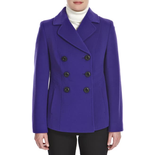 Precis Purple Wool Blend Pea Coat