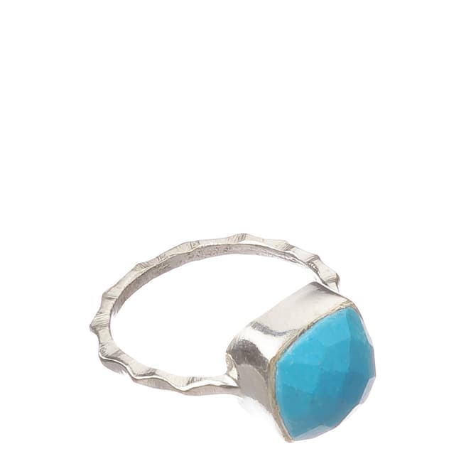 Alexa by Liv Oliver Silver/Turquoise Stone Ring