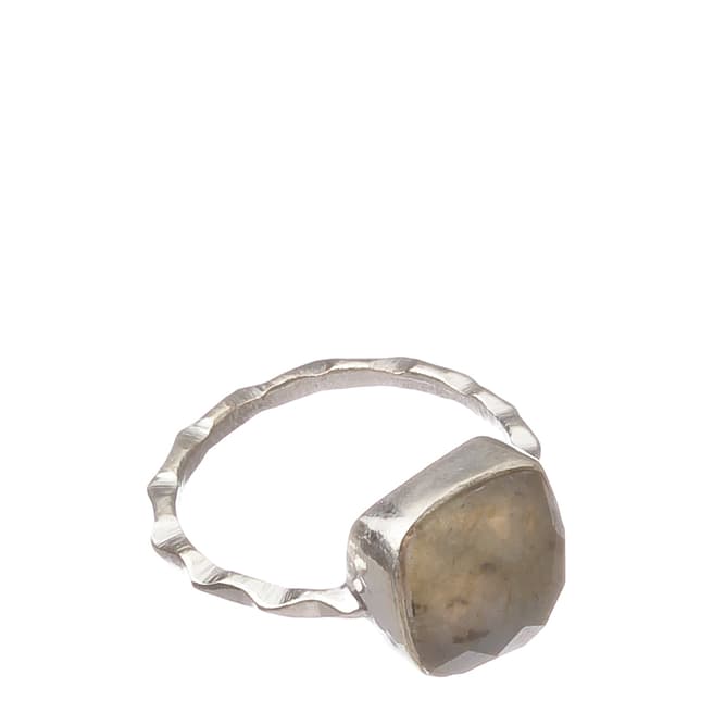Alexa by Liv Oliver Silver/Grey Labradorite Ring