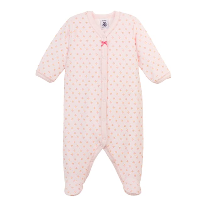 Petit Bateau Baby Girl's Pink Floral Cotton All in One