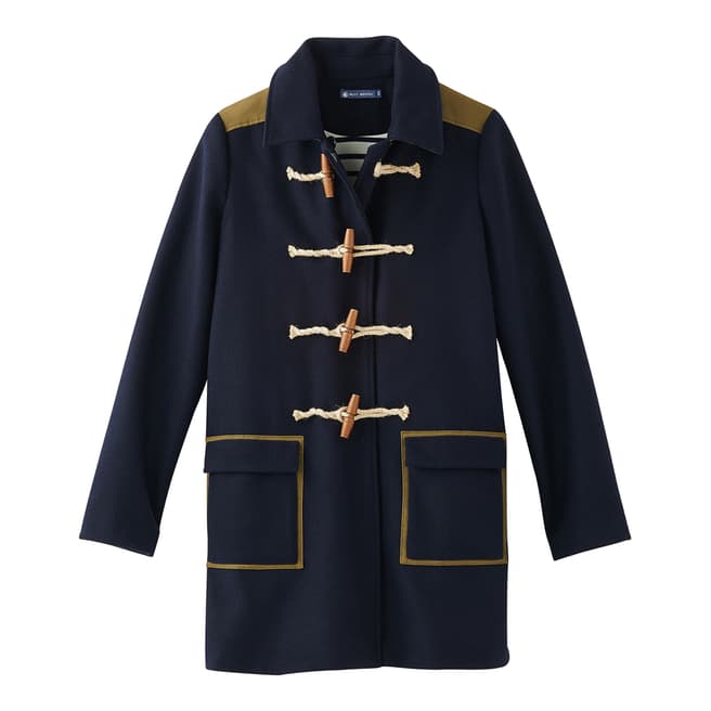 Petit Bateau Navy Cotton/Wool Blend Duffle Coat