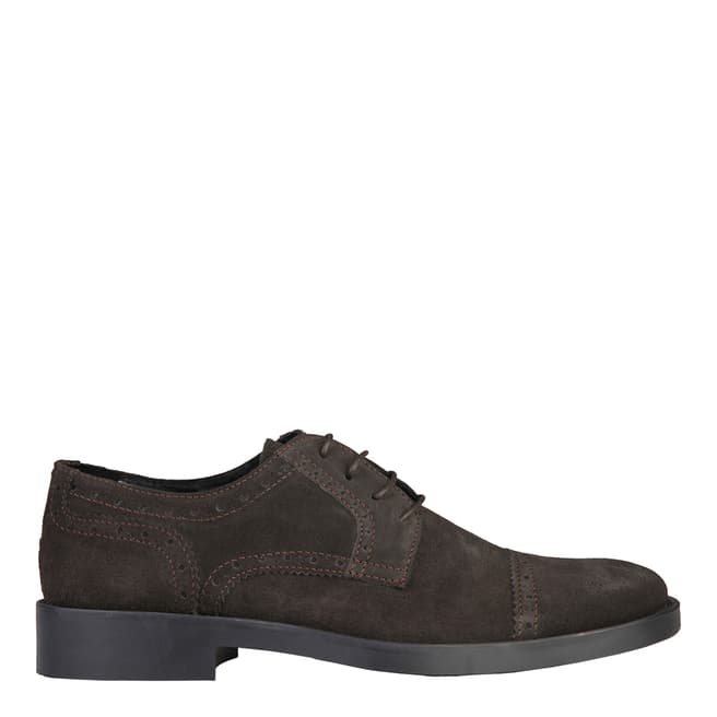 Vera Pelle Dark Brown Suede/Leather Laced Casual Brogues