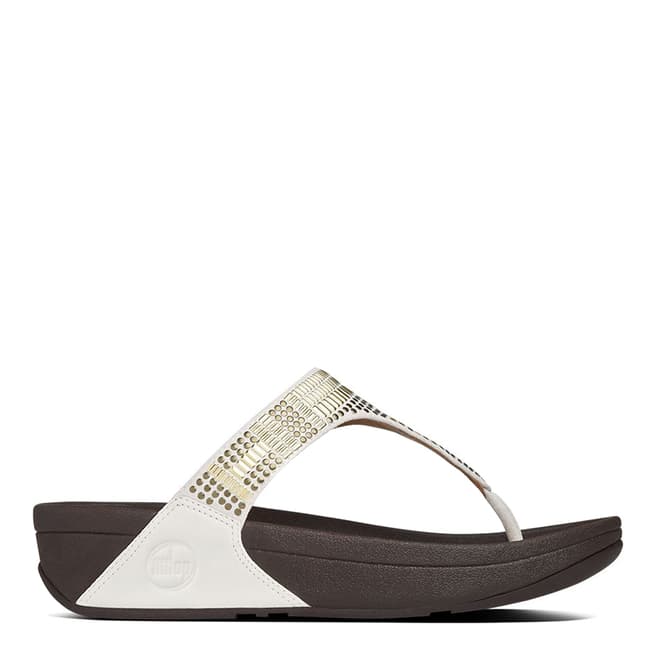 FitFlop Urban White Leather Studded Aztek Chada Sandals