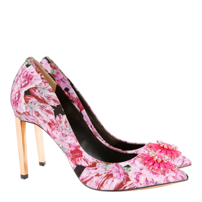 Ted Baker Pink Annabilla Floral Court Shoes Heel 10cm 