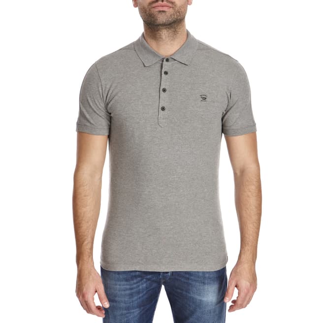 Diesel Grey Alfred Stretch Cotton Blend Polo Shirt