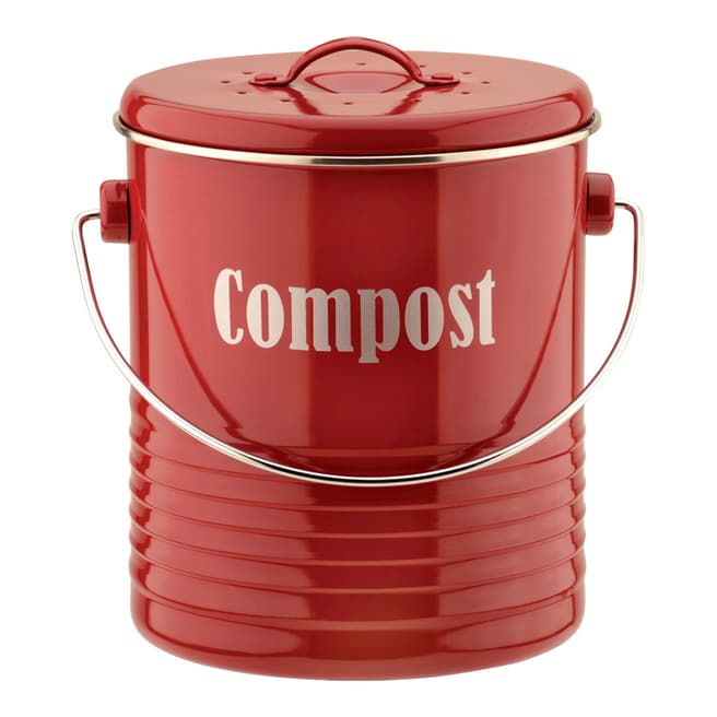 Typhoon Red Vintage Kitchen Compost Caddy