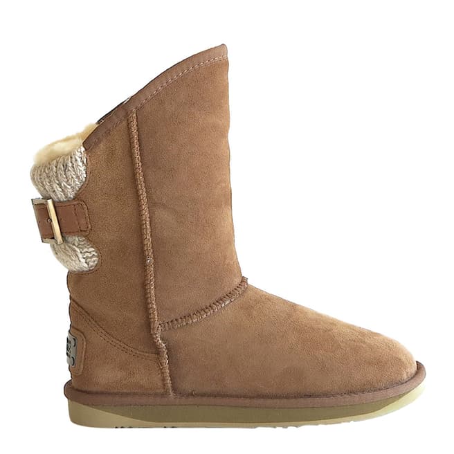 Australia Luxe Collective Tan Shearling Spartan Knit Short Boots
