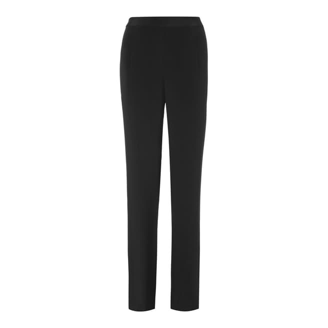 WHISTLES Black Tailored Silk Trousers 