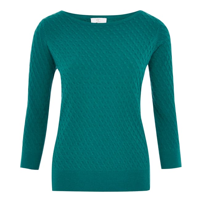 Country Casuals Emerald Green Diamond Knit Jumper 
