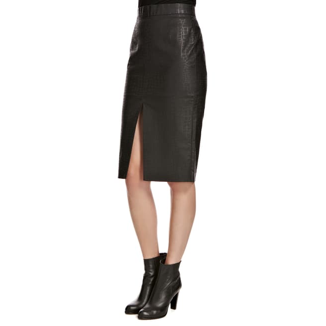 French Connection Black Judy Jegs Cotton Blend Pencil Skirt