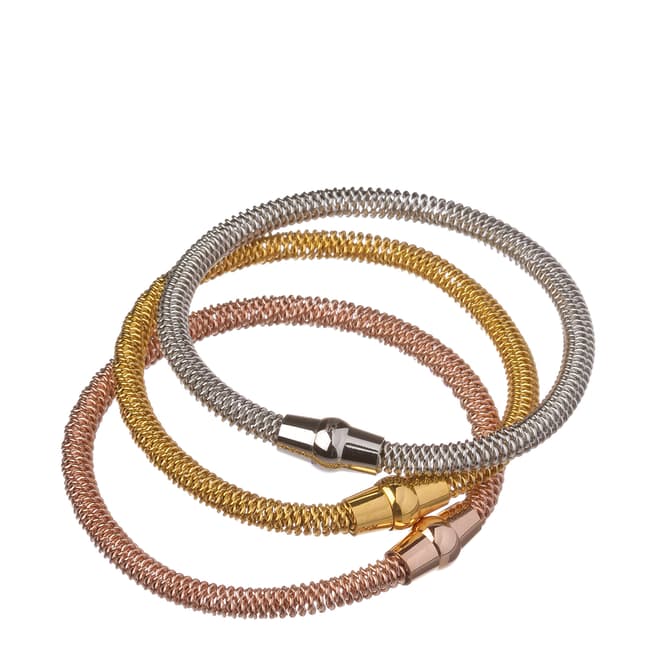 Chloe Collection by Liv Oliver Set of Three Multicolour Stackable Bracelets