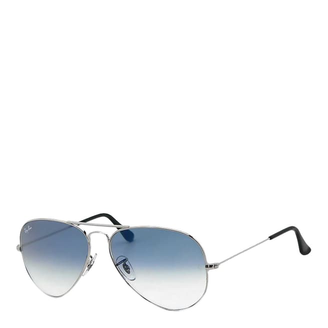 Ray-Ban Unisex Silver Aviator Sunglasses 55mm