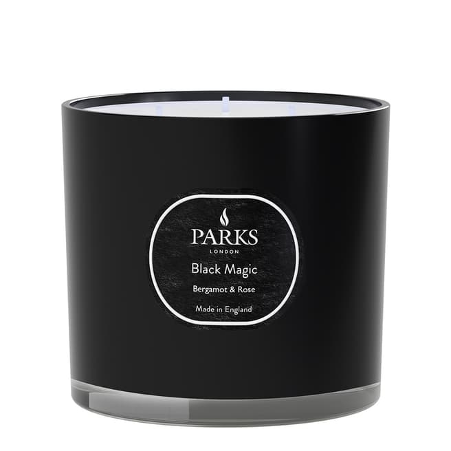 Parks London Bergamot & Rose 3 Wick Candle 650g - Black Magic