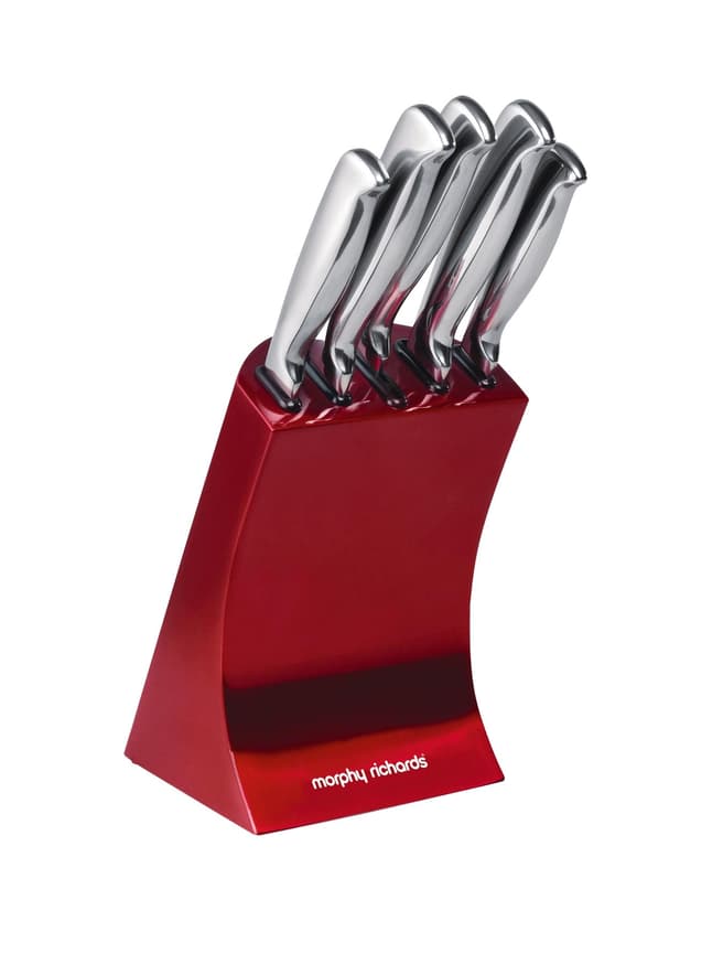 Morphy Richards 5 Piece Red Accents Knife Block