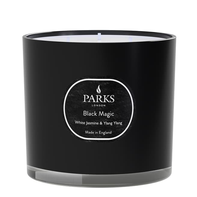 Parks London White Jasmine & Ylang Ylang 3 Wick Candle 650g - Black Magic