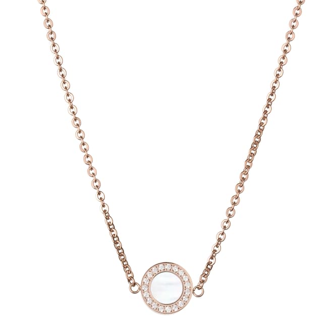 White label by Liv Oliver Rose Gold/Mother of Pearl Circle Necklace