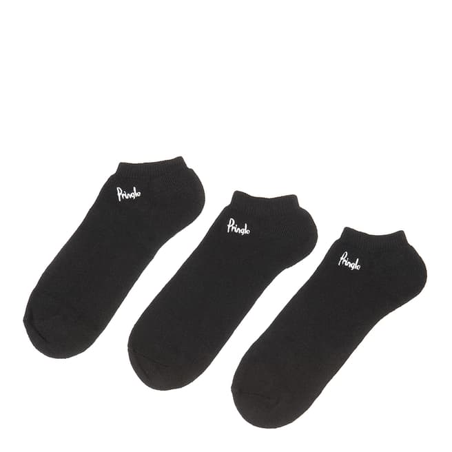 Pringle Men'S Black Pack Of Three Secret Socks