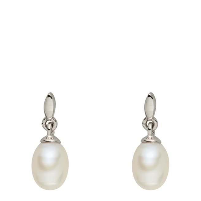 Nova Pearls Copenhagen White Pearl Drop Stud Earrings
