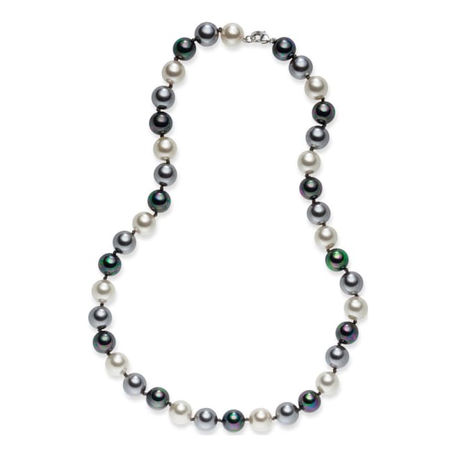 Nova Pearls Copenhagen White/Blue/Dark Grey Pearl Necklace 10mm