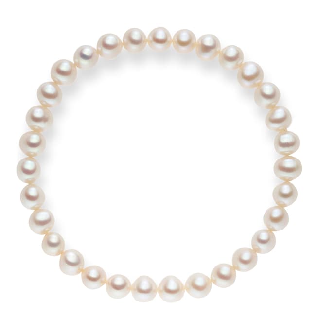 Nova Pearls Copenhagen White Fresh Water Cultured Pearl Bracelet 6-6.5mm