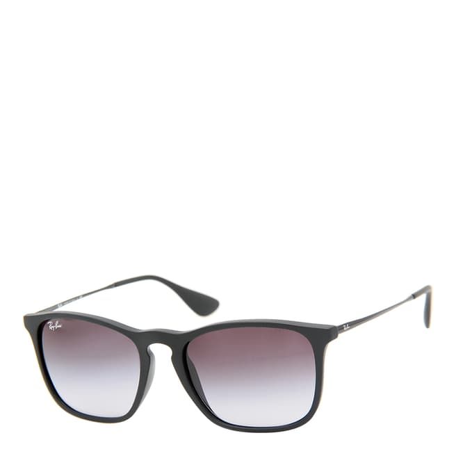 Ray-Ban Unisex Black Rubber Rectangle Sunglasses 54mm