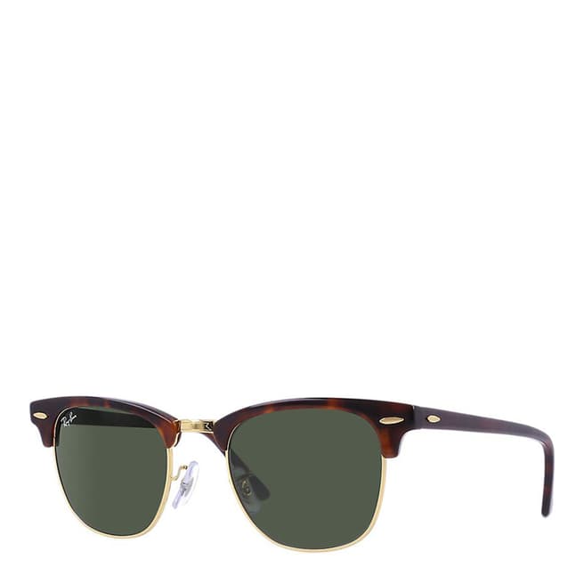 Ray-Ban Unisex Dark Brown/Green Clubmaster Sunglasses 51mm